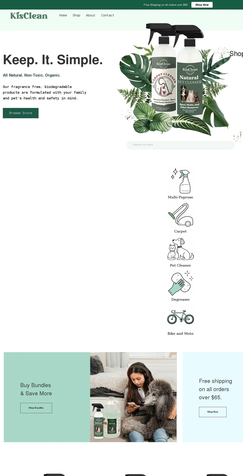 Dking-v---store- Shopify theme site example kisclean.com