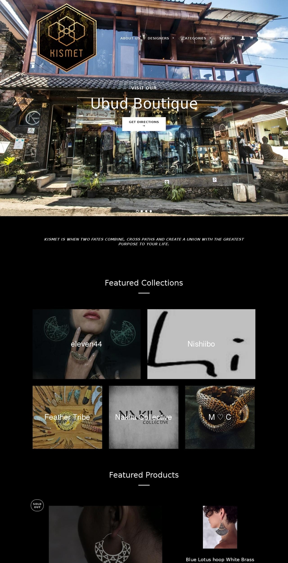kismetboutiquebali.com shopify website screenshot