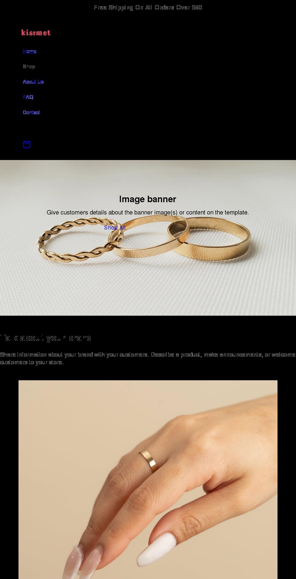 kismetsilvers.com shopify website screenshot