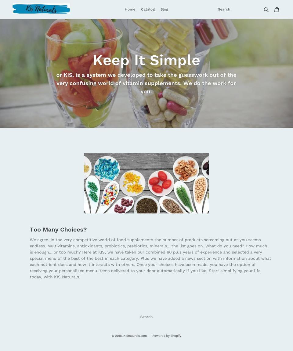 kisnaturals.com — Shopify storefront screenshot