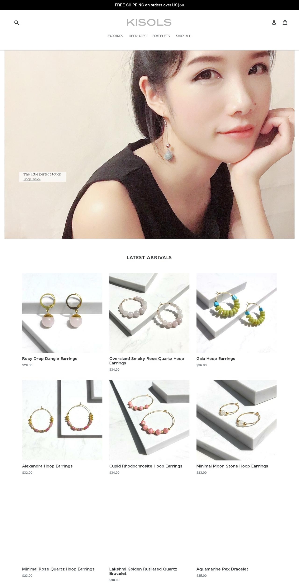 kisolscollection.com — Shopify storefront screenshot