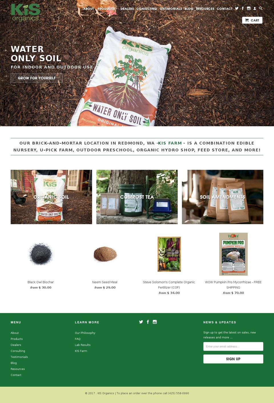 kisorganics.com shopify website screenshot