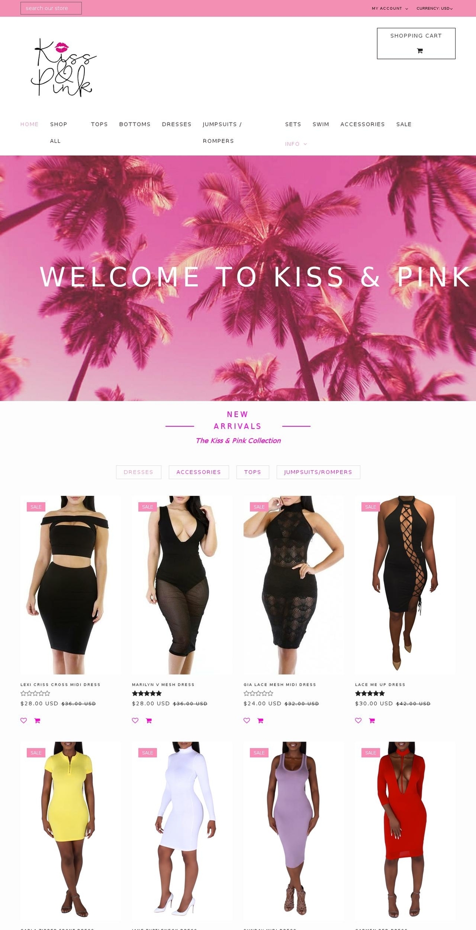 kissandpink.com shopify website screenshot
