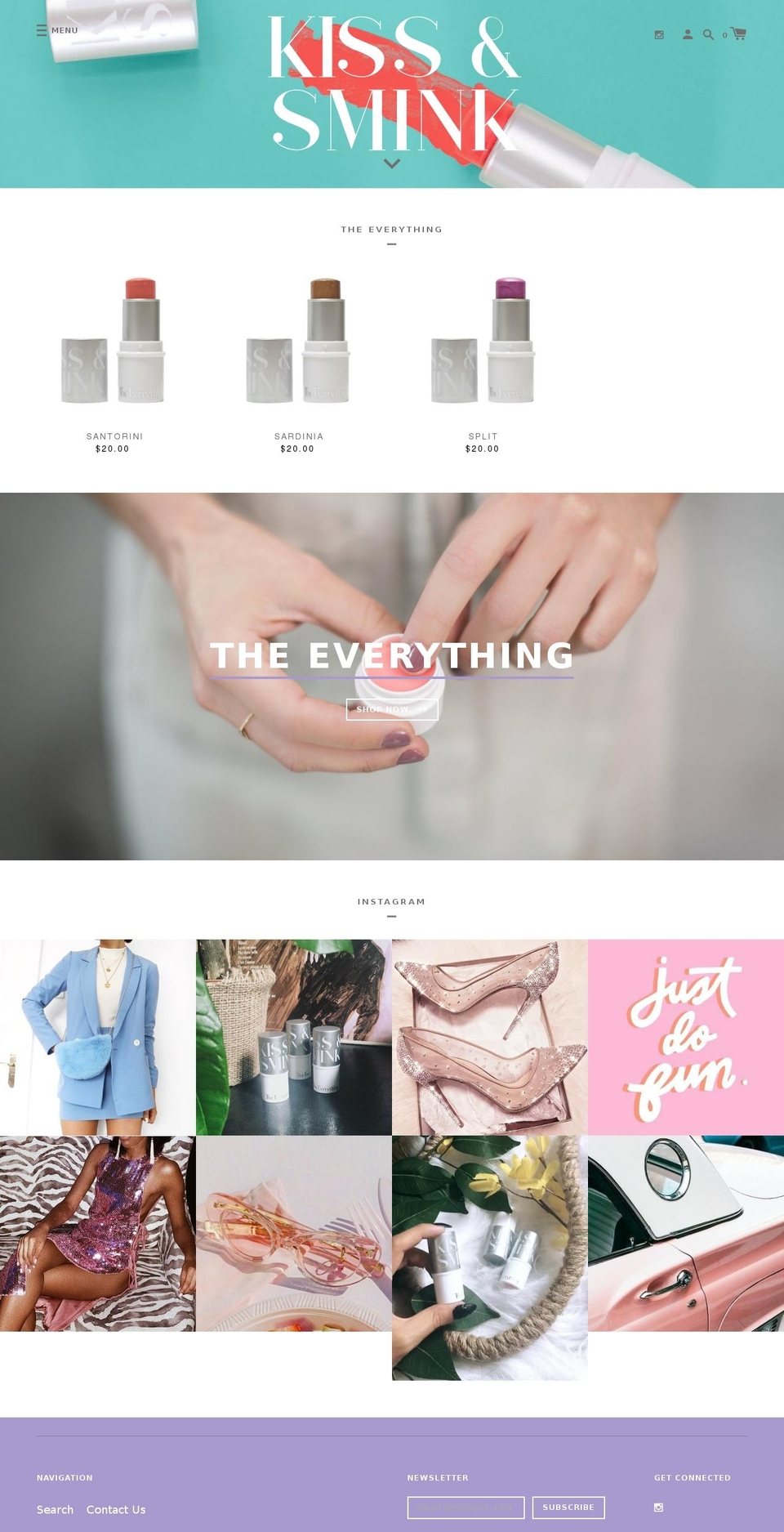 kissandsmink.com shopify website screenshot