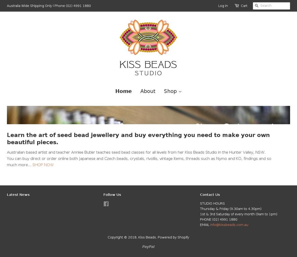 kissbeads.com.au shopify website screenshot