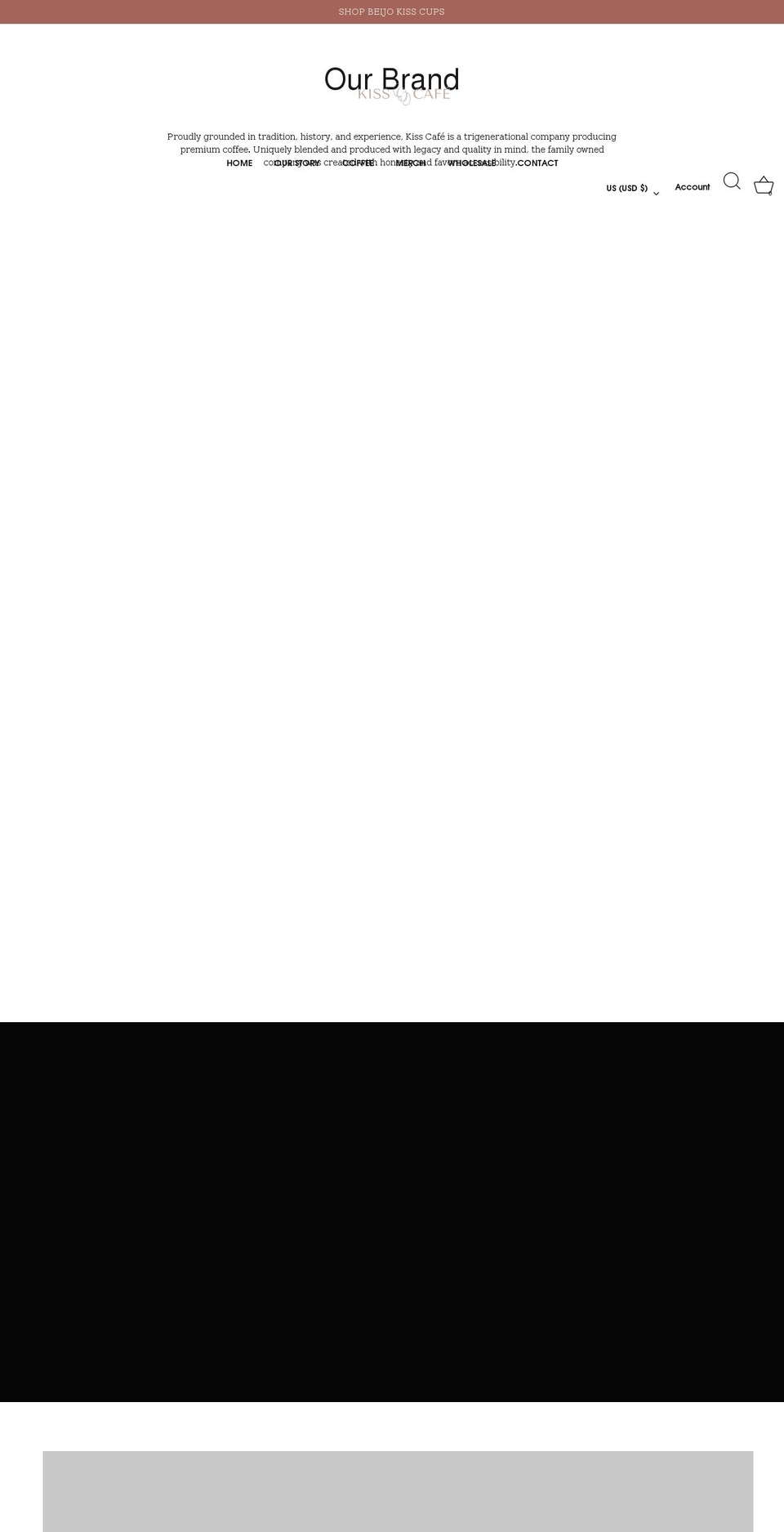kisscafecoffee.com shopify website screenshot