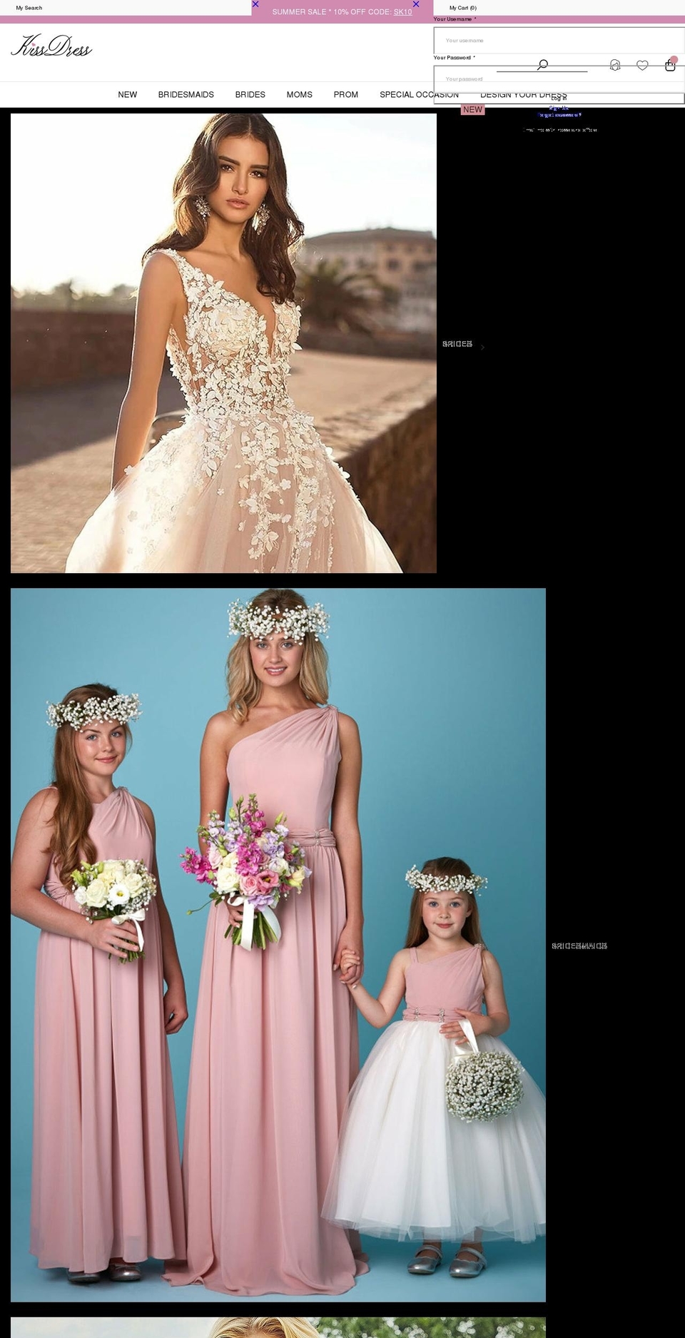 kissdress.com shopify website screenshot
