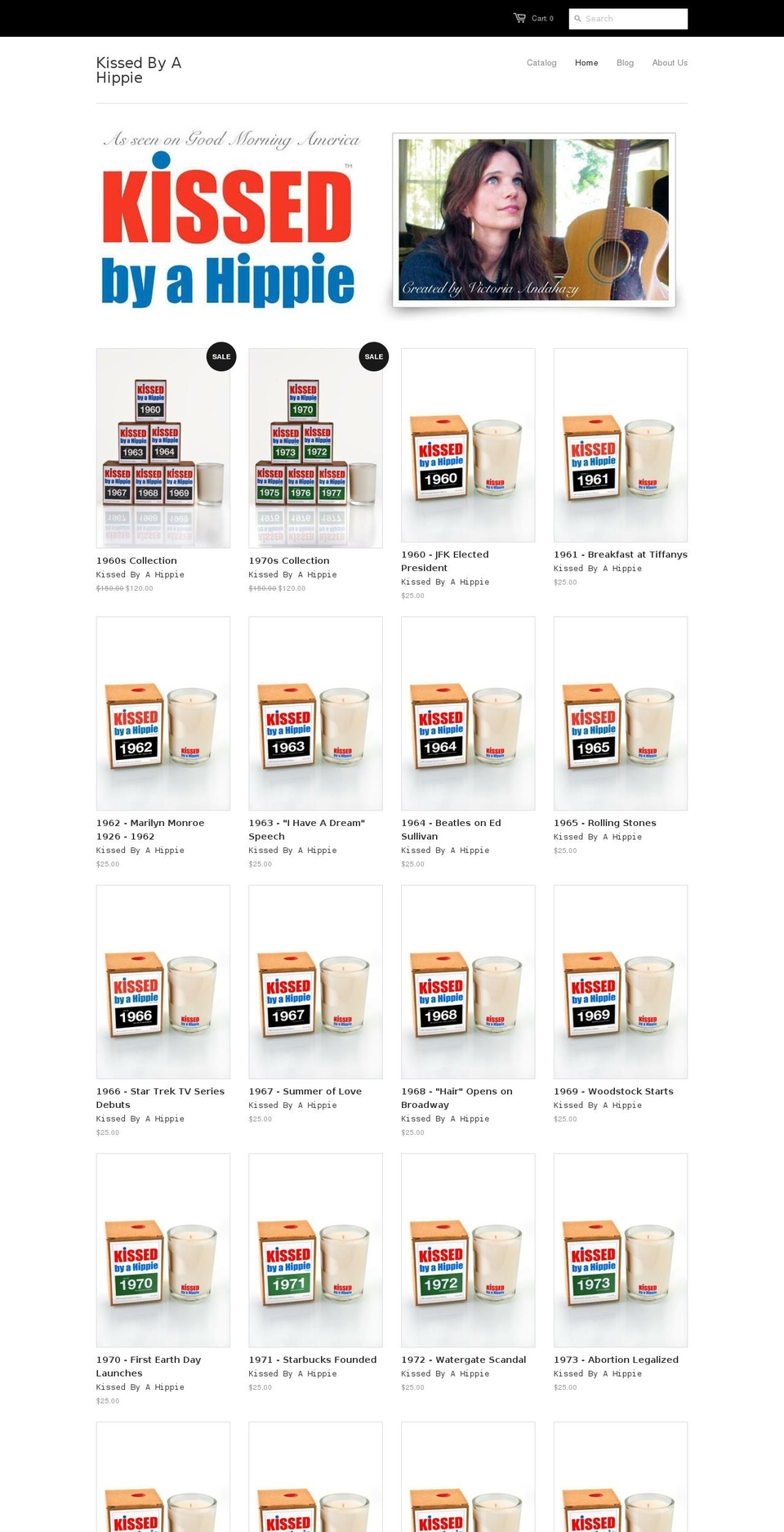 kissedbyahippie.com — Shopify storefront screenshot
