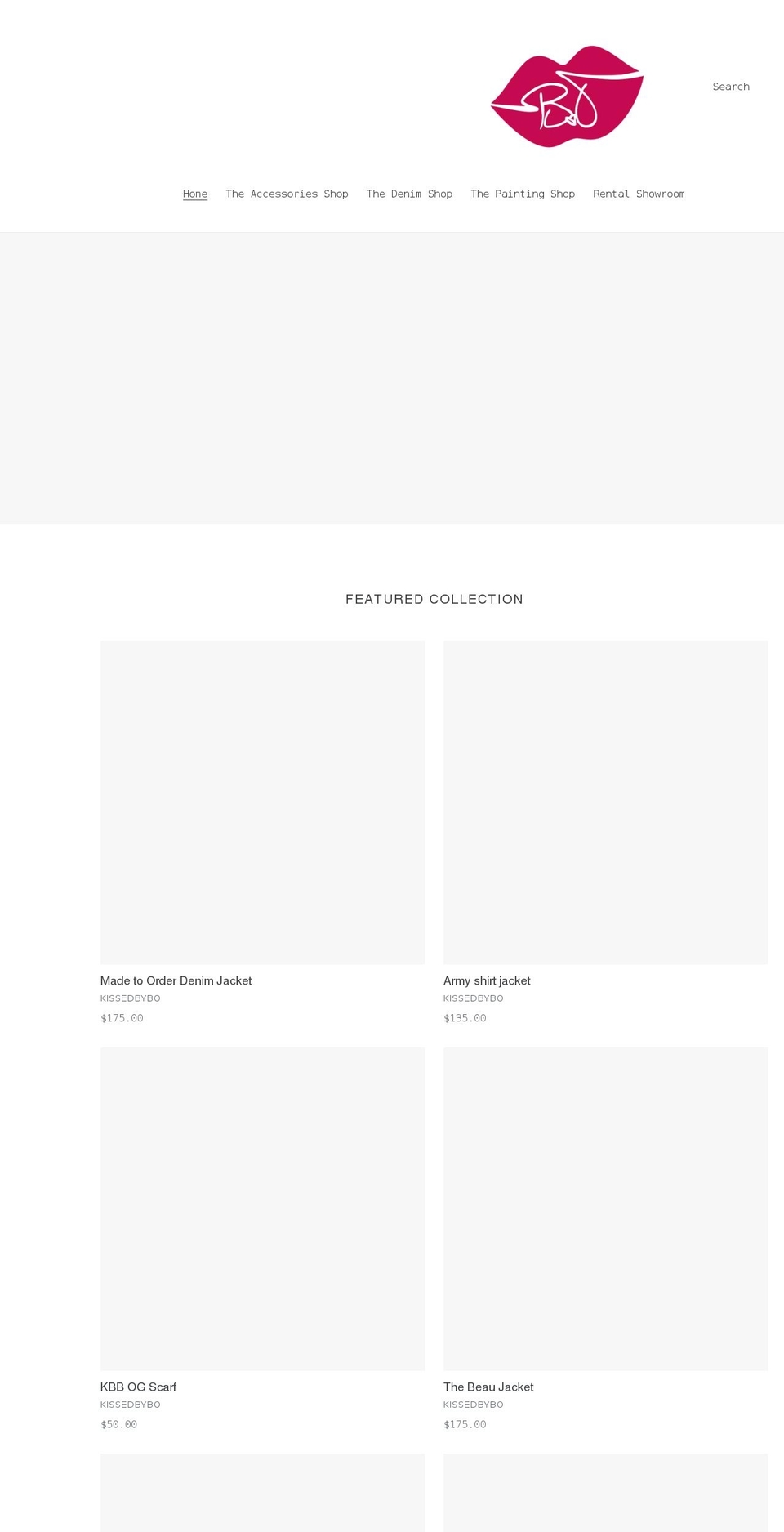 kissedbyboboutique.com shopify website screenshot