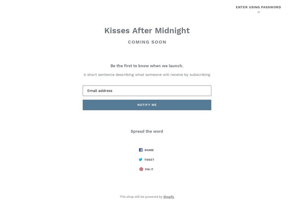 kissesaftermidnight.com — Shopify storefront screenshot