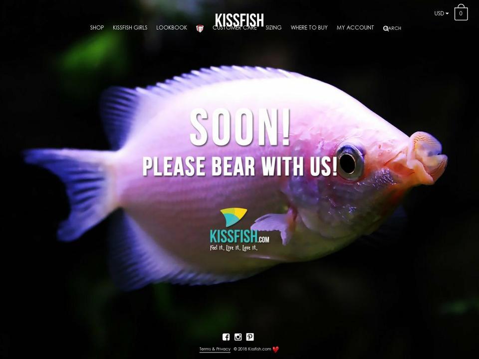 kissfish.com — Shopify storefront screenshot