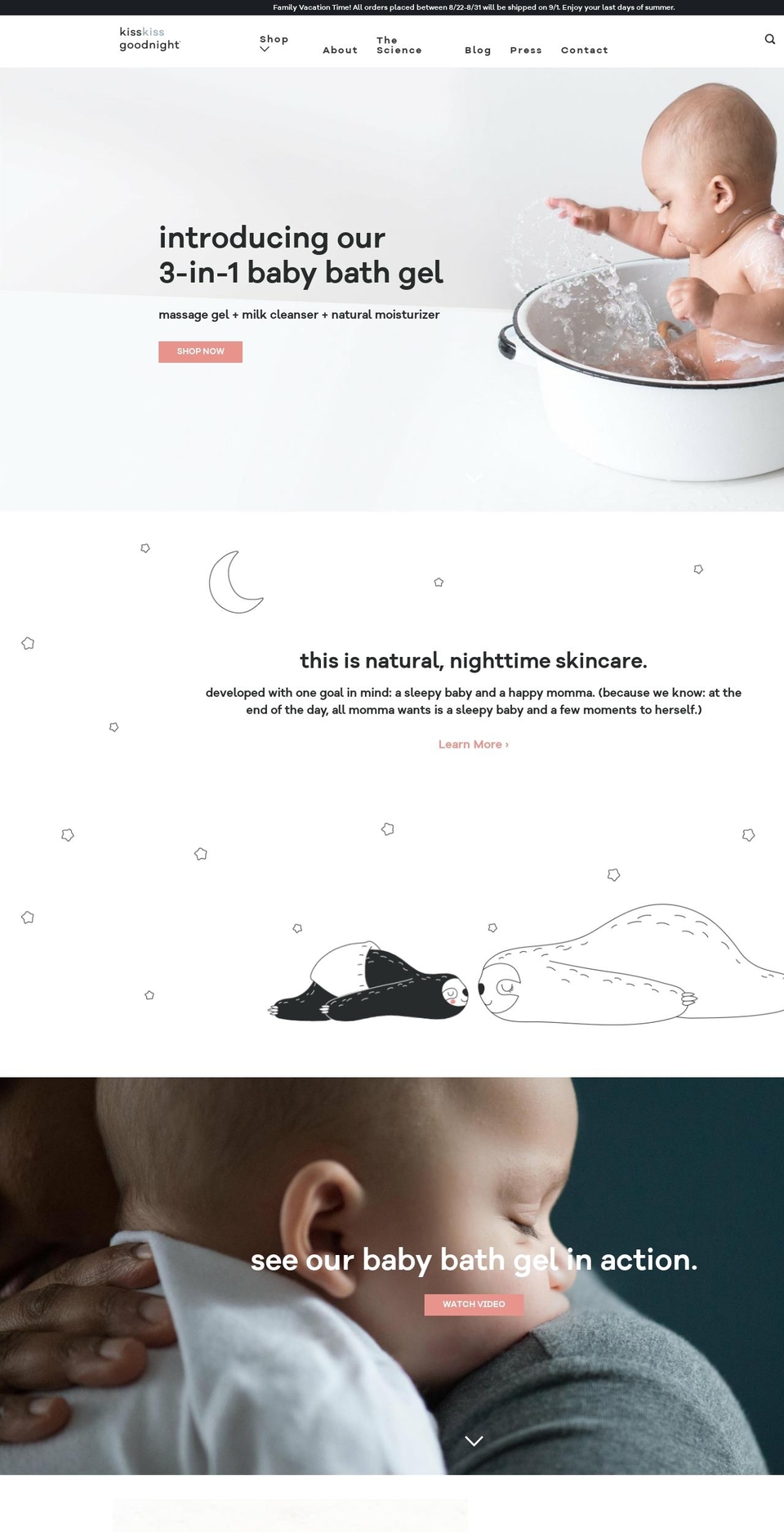 BFCM Shopify theme site example kisskissgoodnight.com