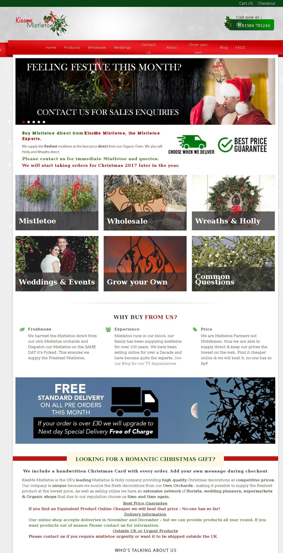 kissmemistletoe.co.uk shopify website screenshot