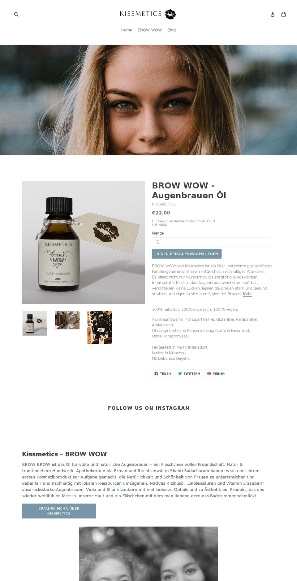 kissmetics-cosmetics.com — Shopify storefront screenshot
