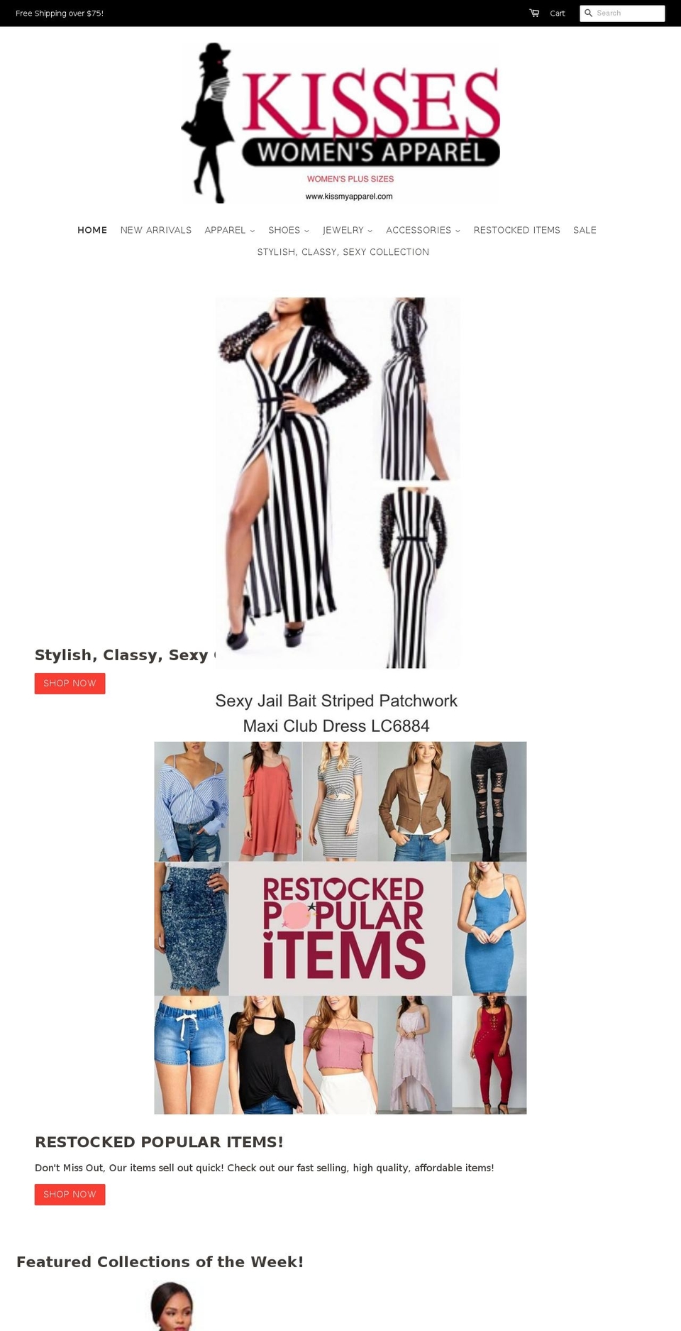 kissmyapparel.com — Shopify storefront screenshot