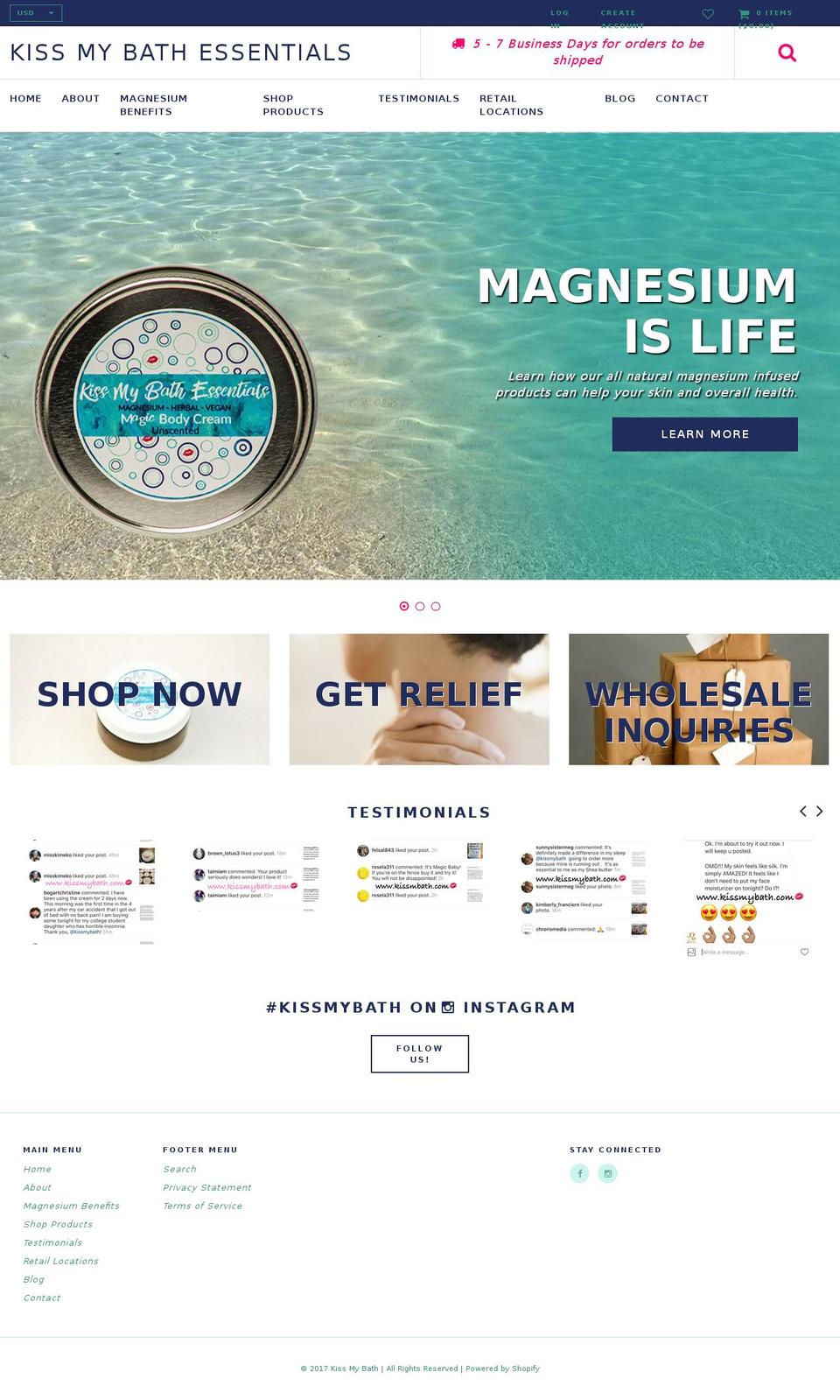 annabelle-theme Shopify theme site example kissmybath.com