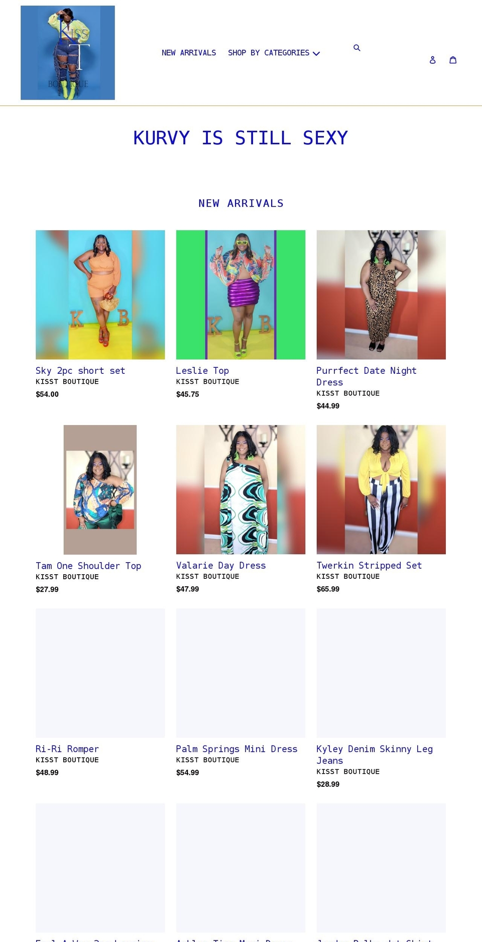 kisstboutique.com shopify website screenshot