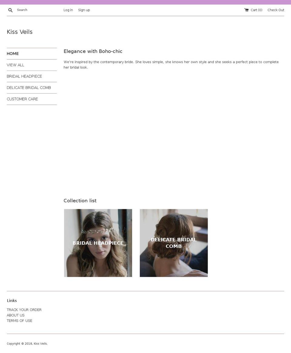 kissveil.com shopify website screenshot