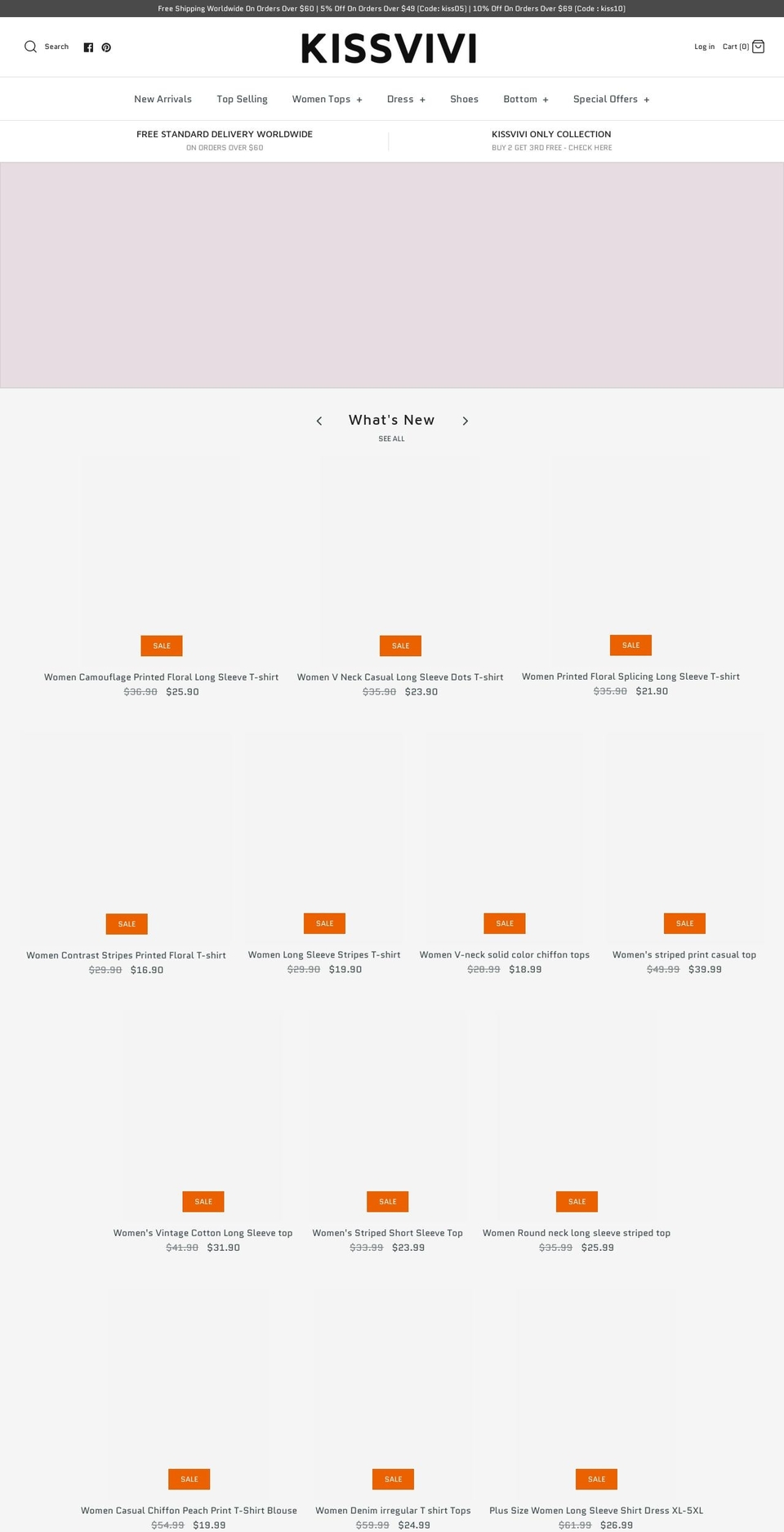kissvivi.com shopify website screenshot