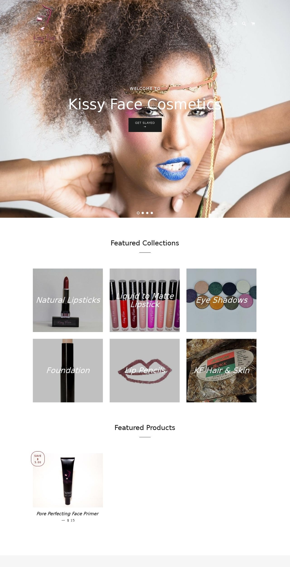kissyfacellc.com shopify website screenshot