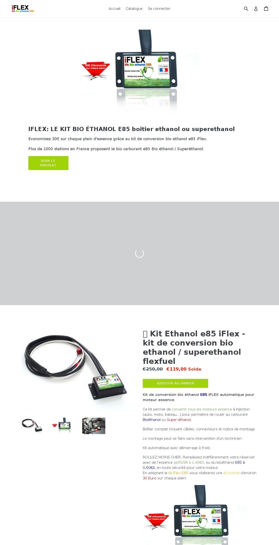 kit-ethanol.com — Shopify storefront screenshot