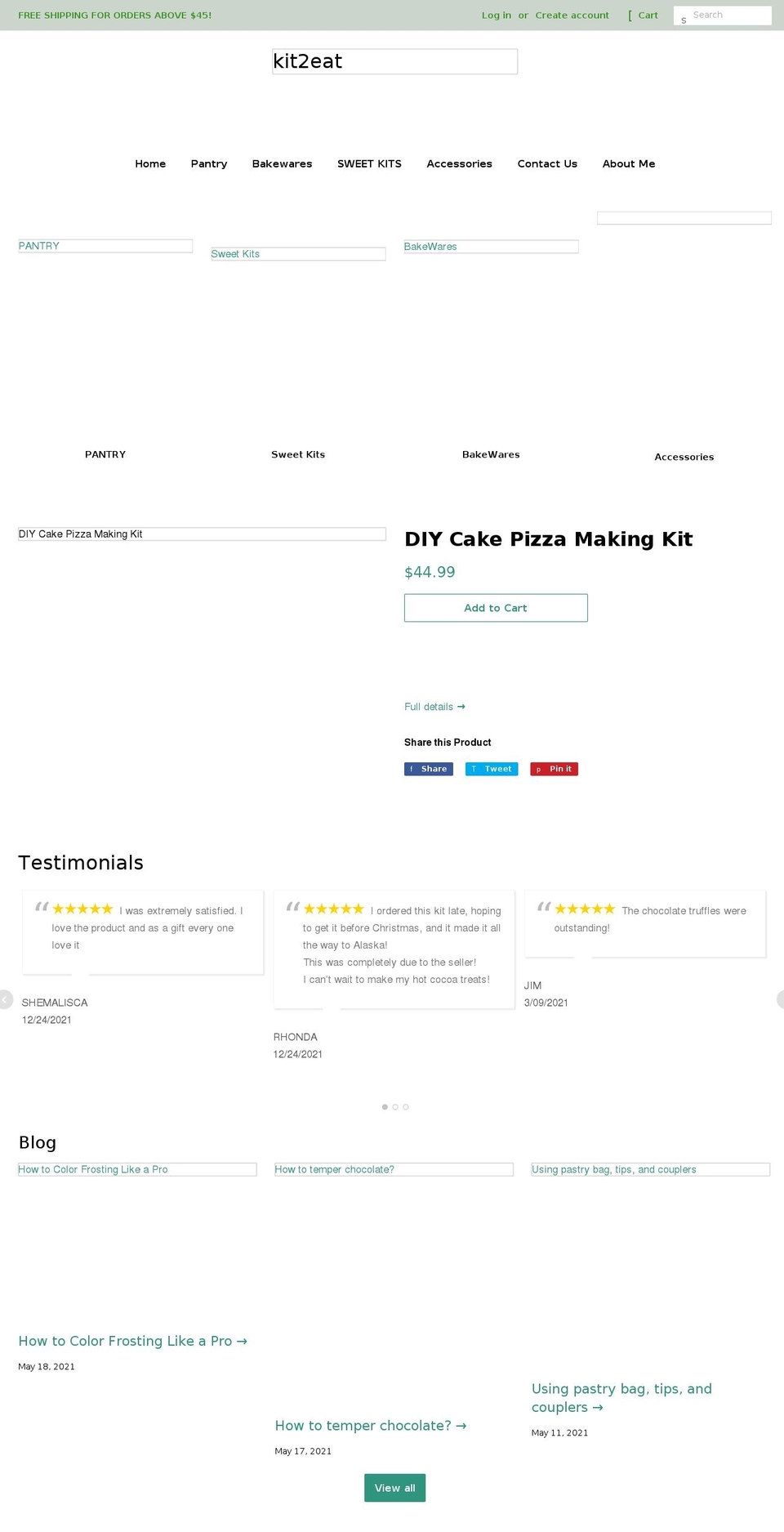 kit2eat.com shopify website screenshot