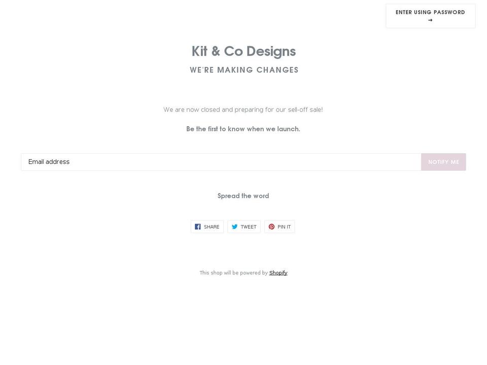 kitandcodesigns.com shopify website screenshot