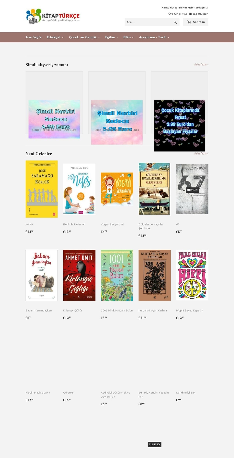 kitapturkce.com — Shopify storefront screenshot