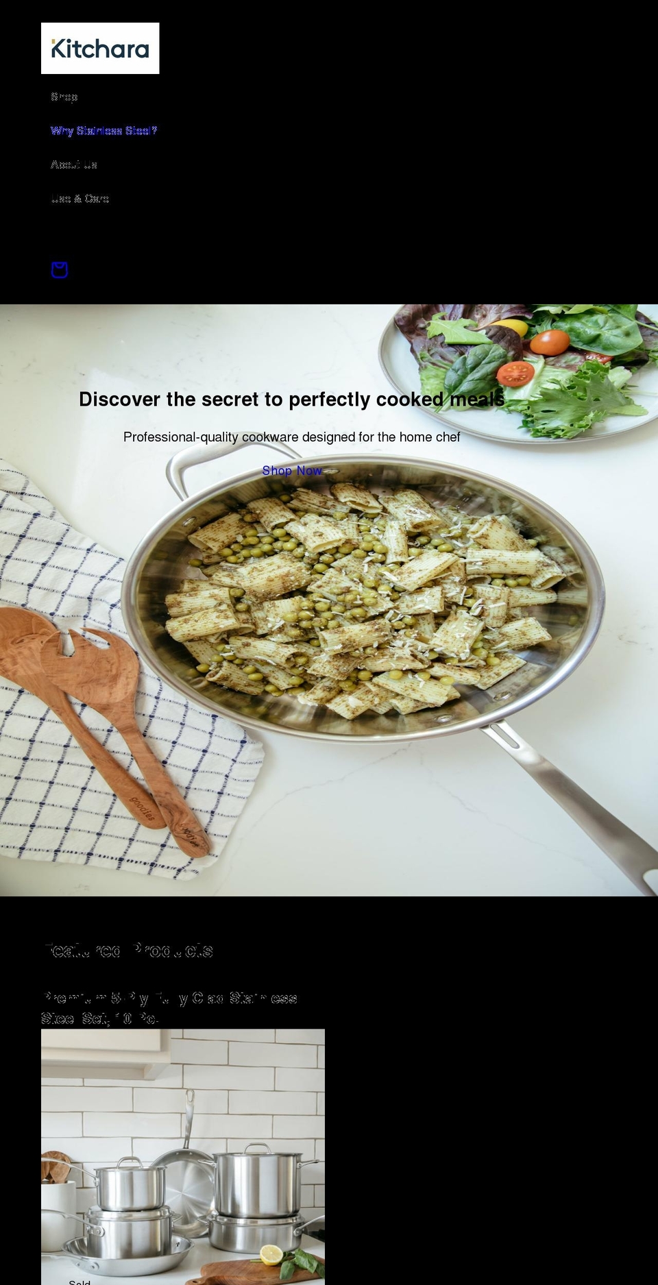 kitcharacookware.com shopify website screenshot