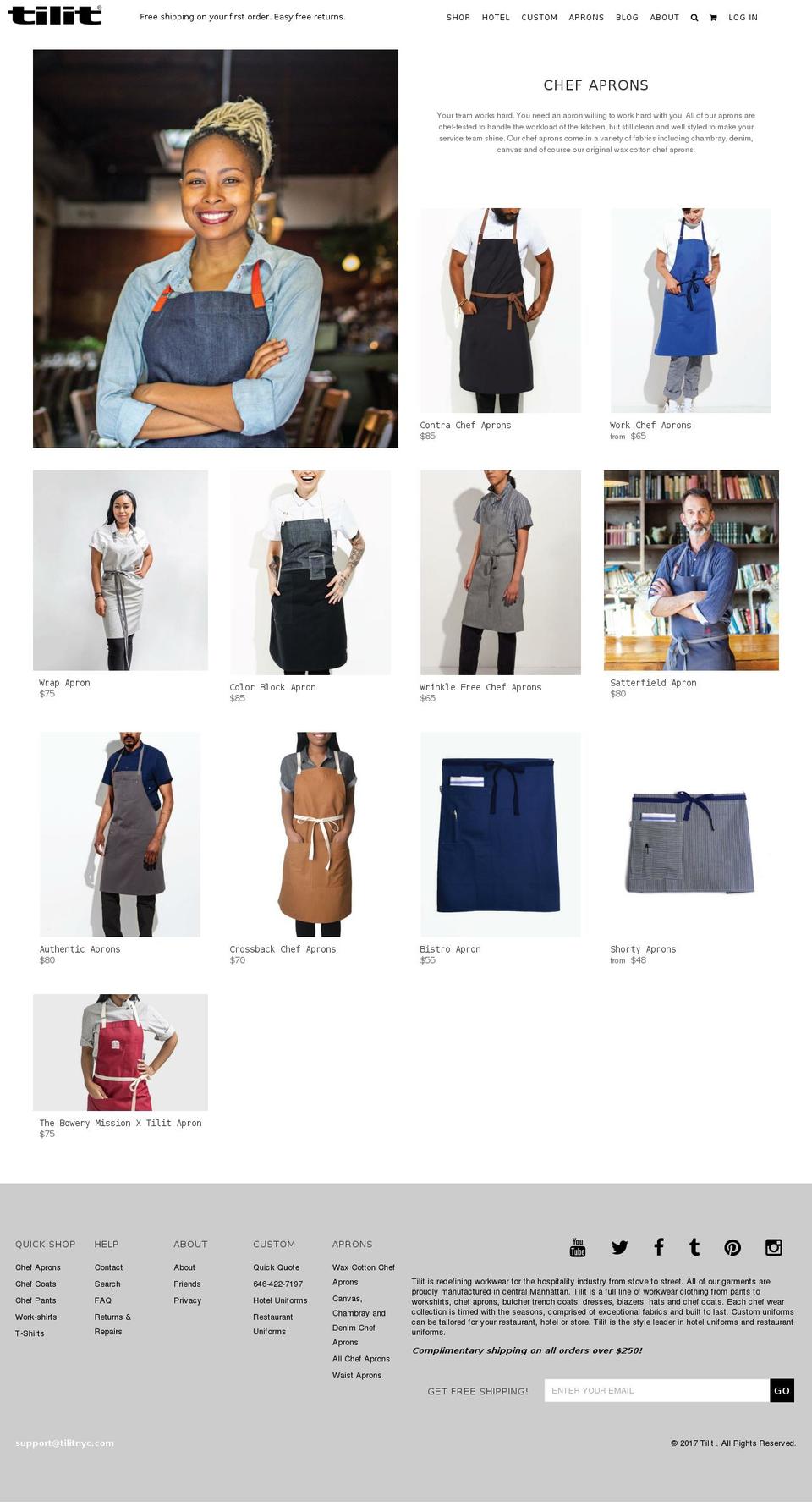 tilit 2.9.6 Shopify theme site example kitchen-apron.com