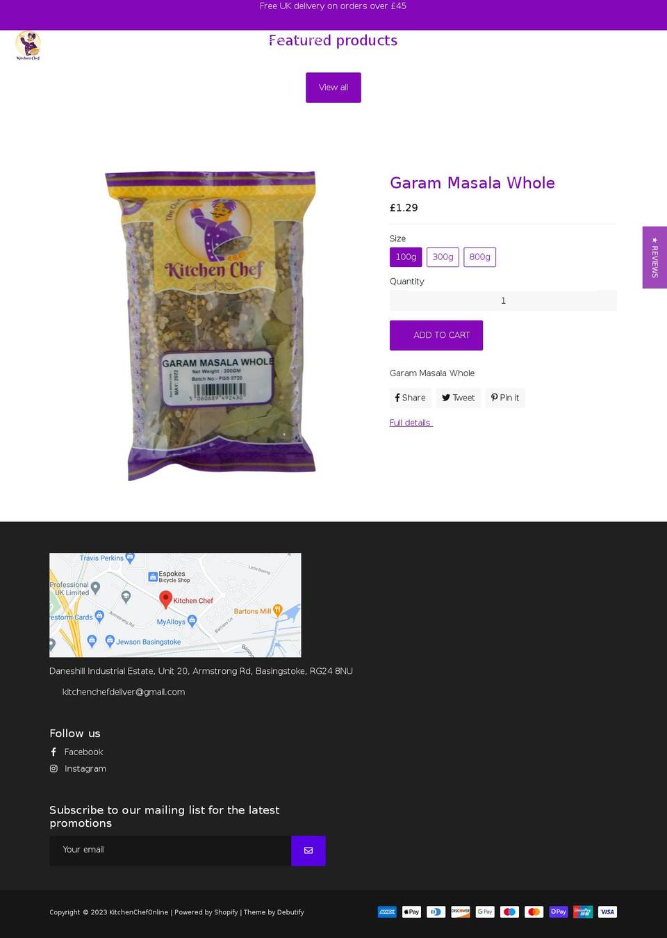 kitchen-chef.co.uk shopify website screenshot