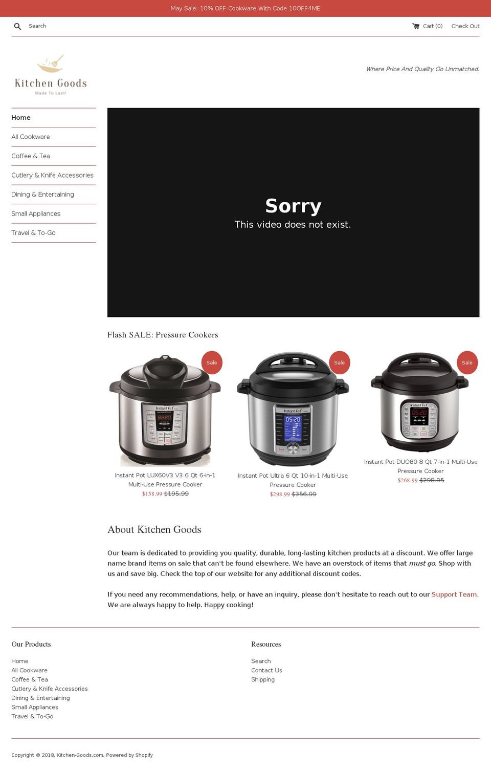 kitchen-goods.com — Shopify storefront screenshot