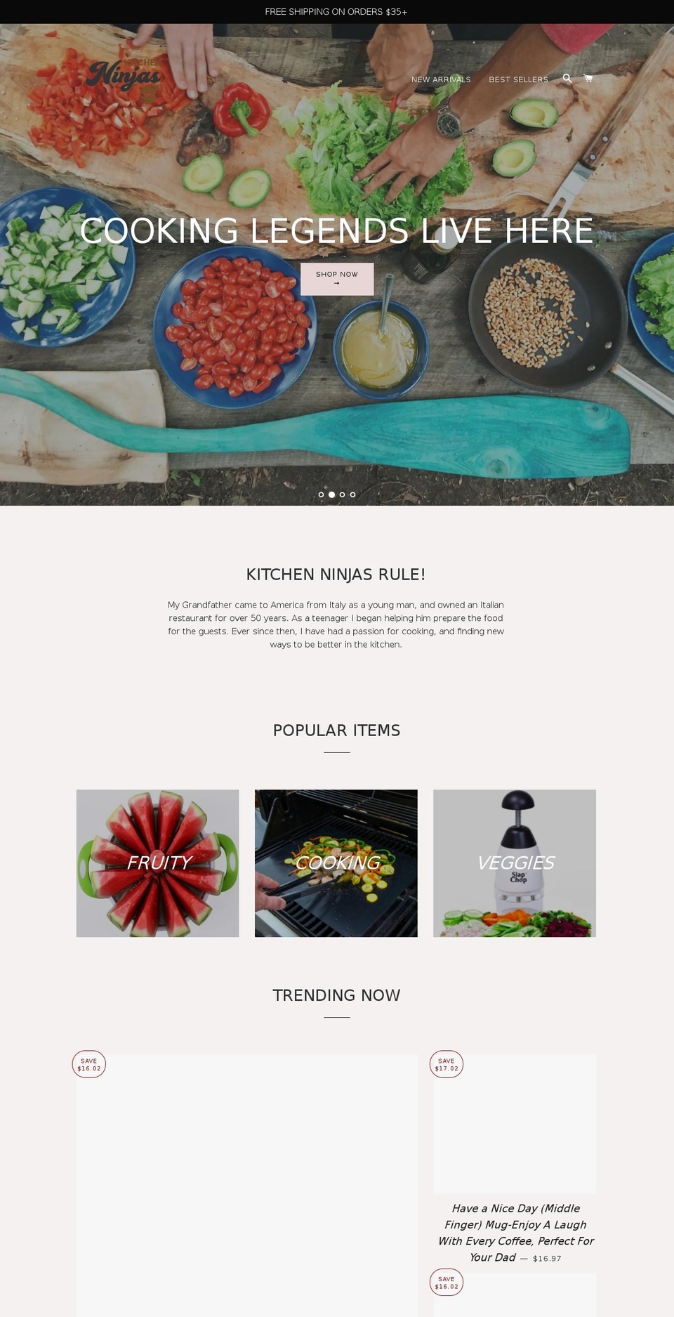 kitchen-ninjas.com — Shopify storefront screenshot