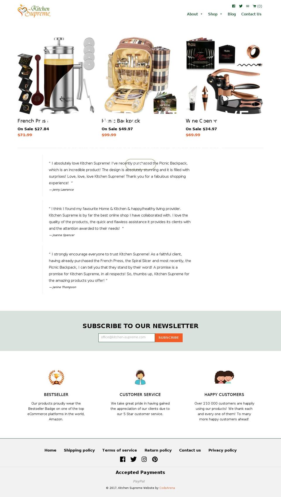 kitchen-supreme.com shopify website screenshot