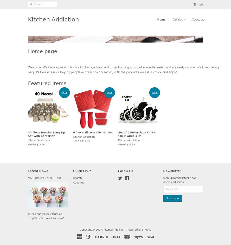 kitchenaddiction.com shopify website screenshot
