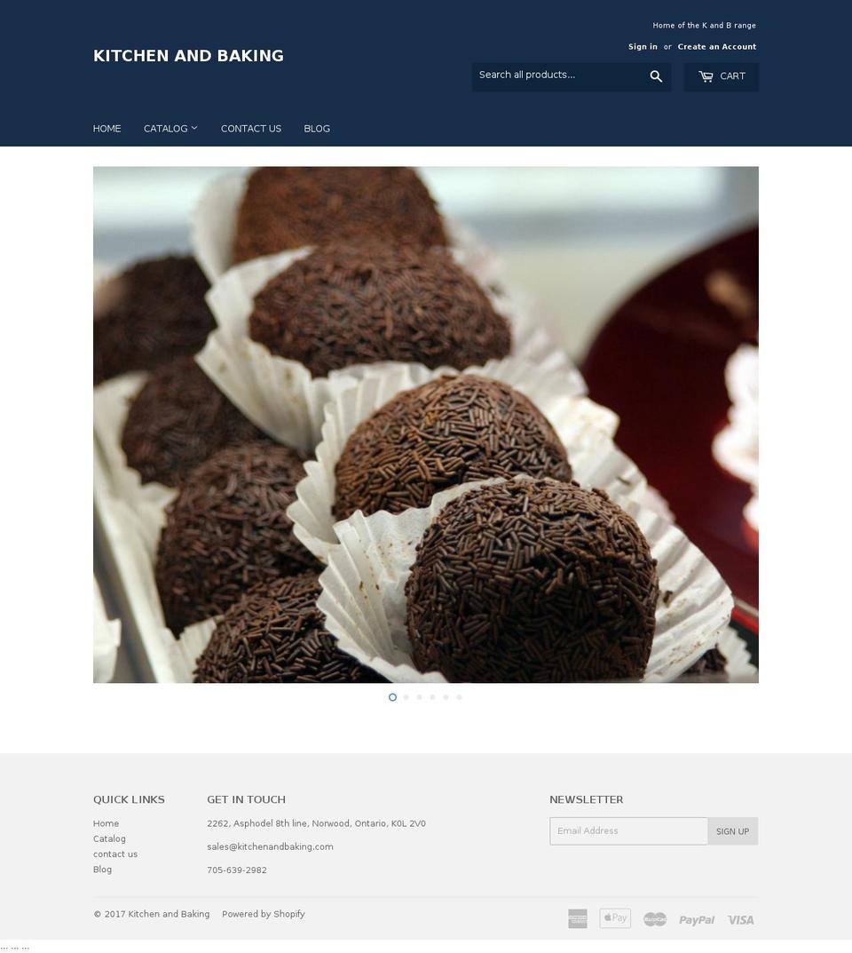 kitchenandbaking.ca shopify website screenshot