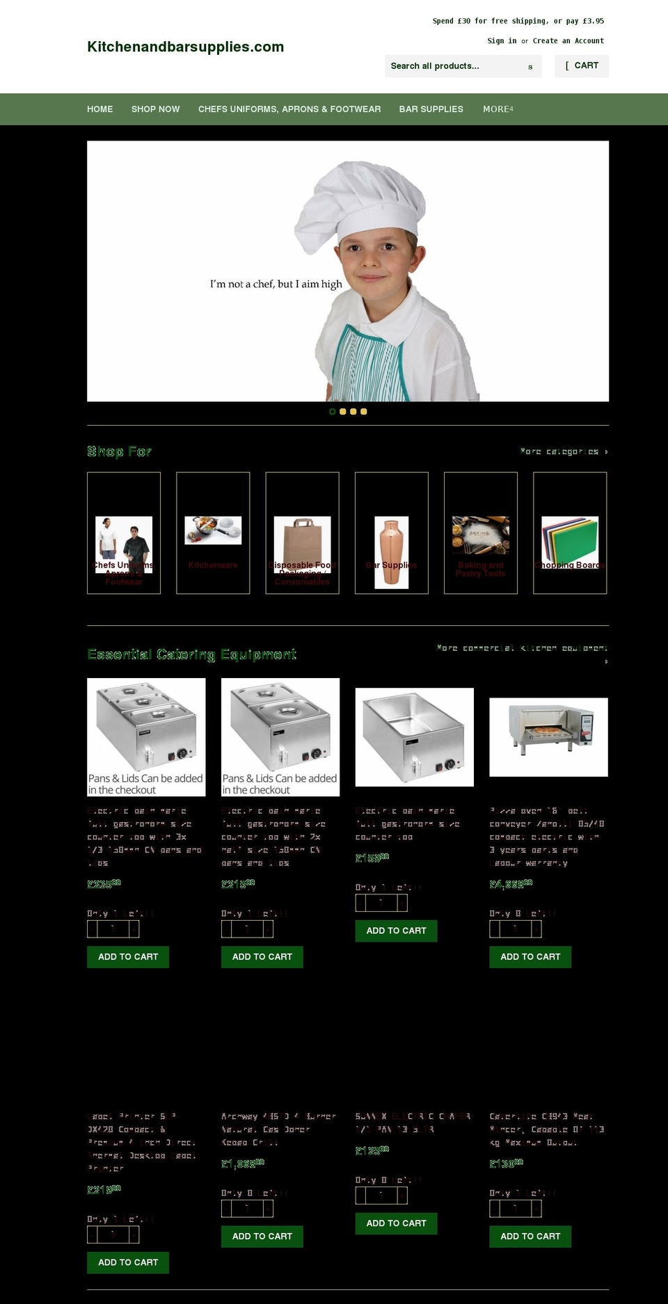 kitchenandbarsupplies.com shopify website screenshot