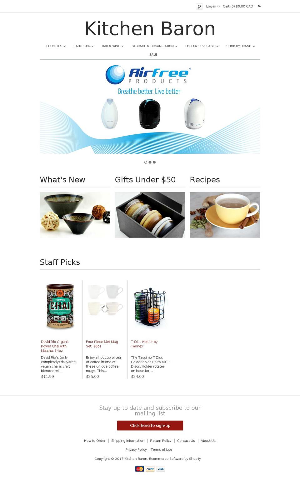 kitchenbaron.com shopify website screenshot