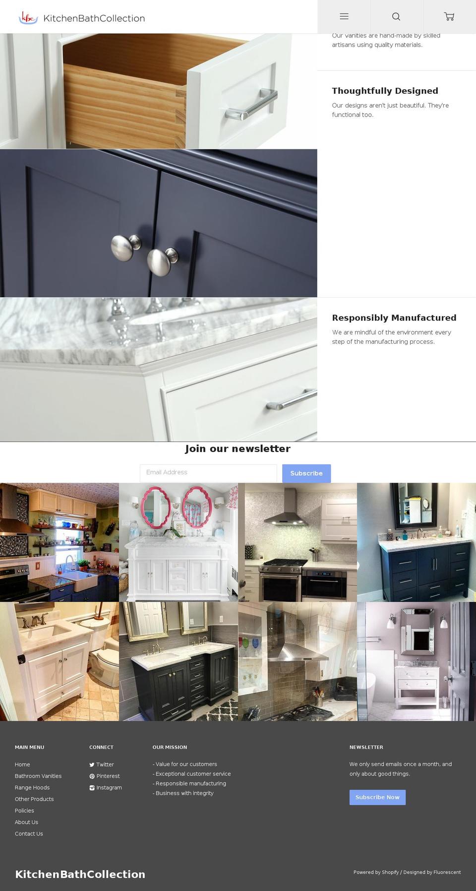 kitchenbathcollection.com shopify website screenshot