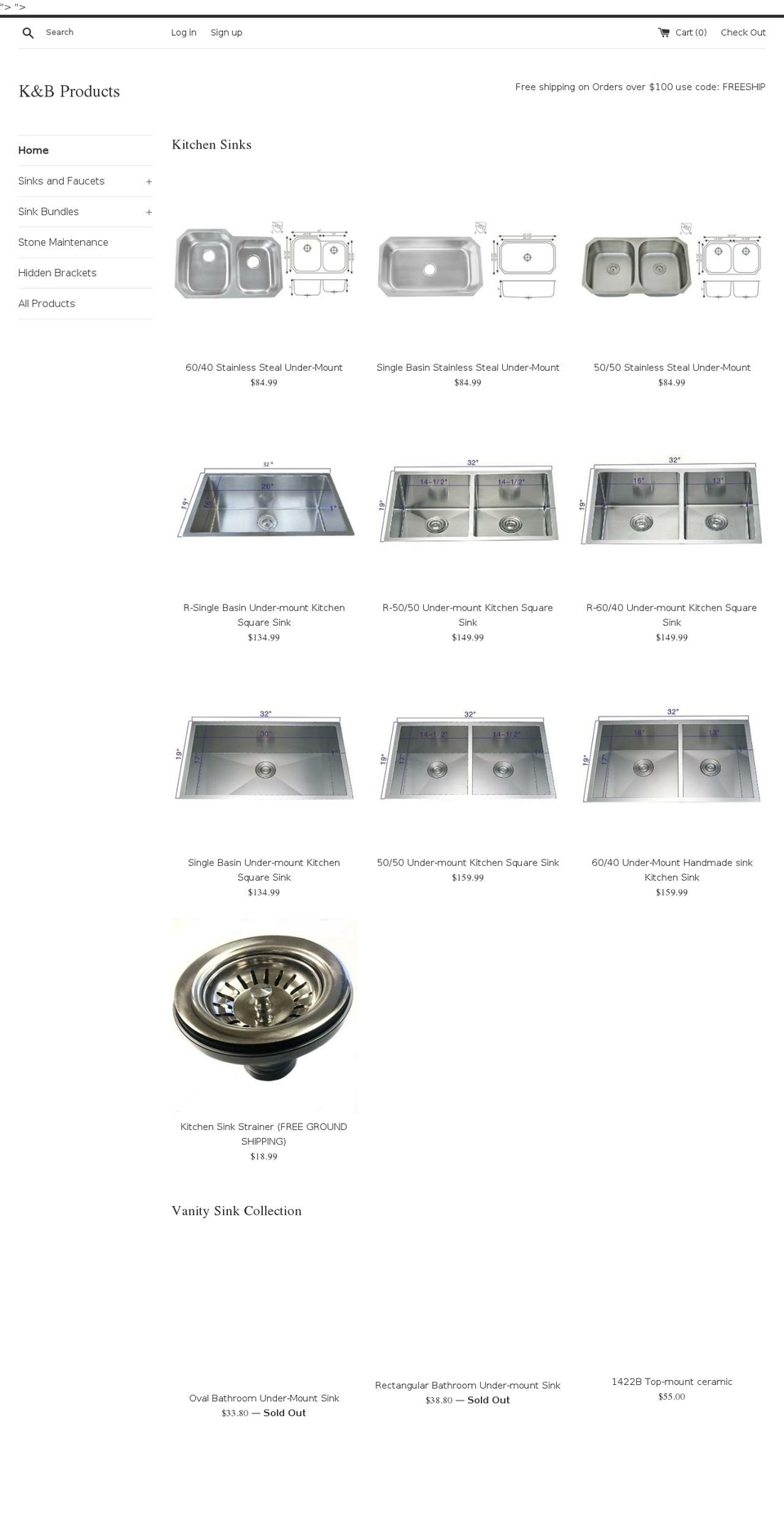 kitchenbathproducts.com — Shopify storefront screenshot