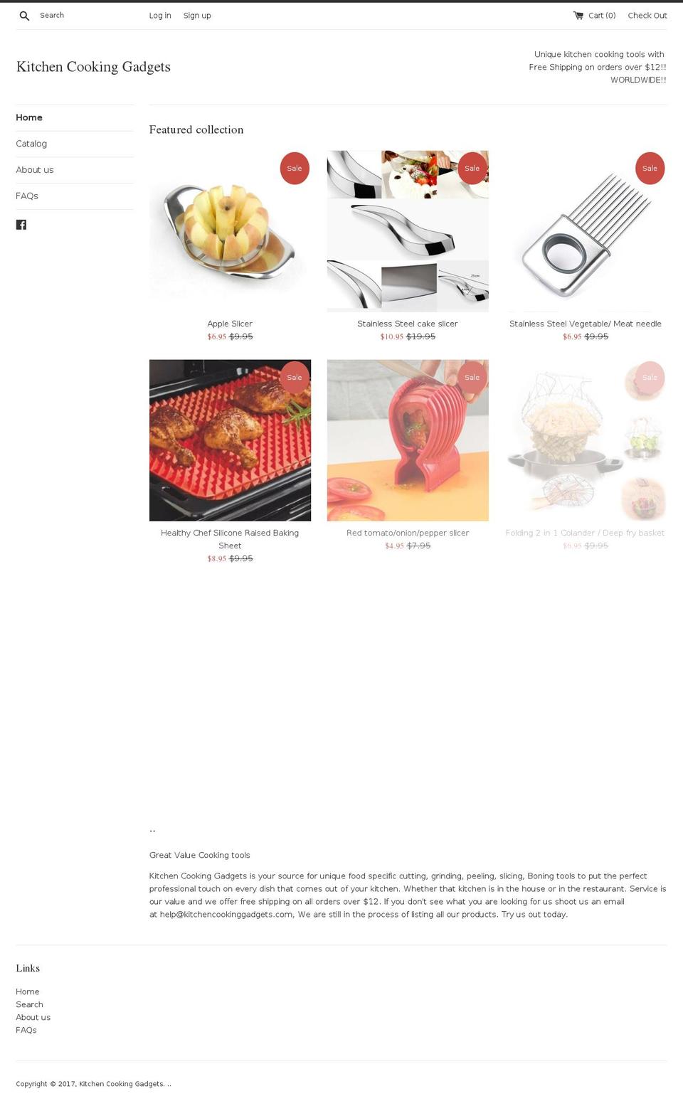 kitchencookinggadgets.com shopify website screenshot