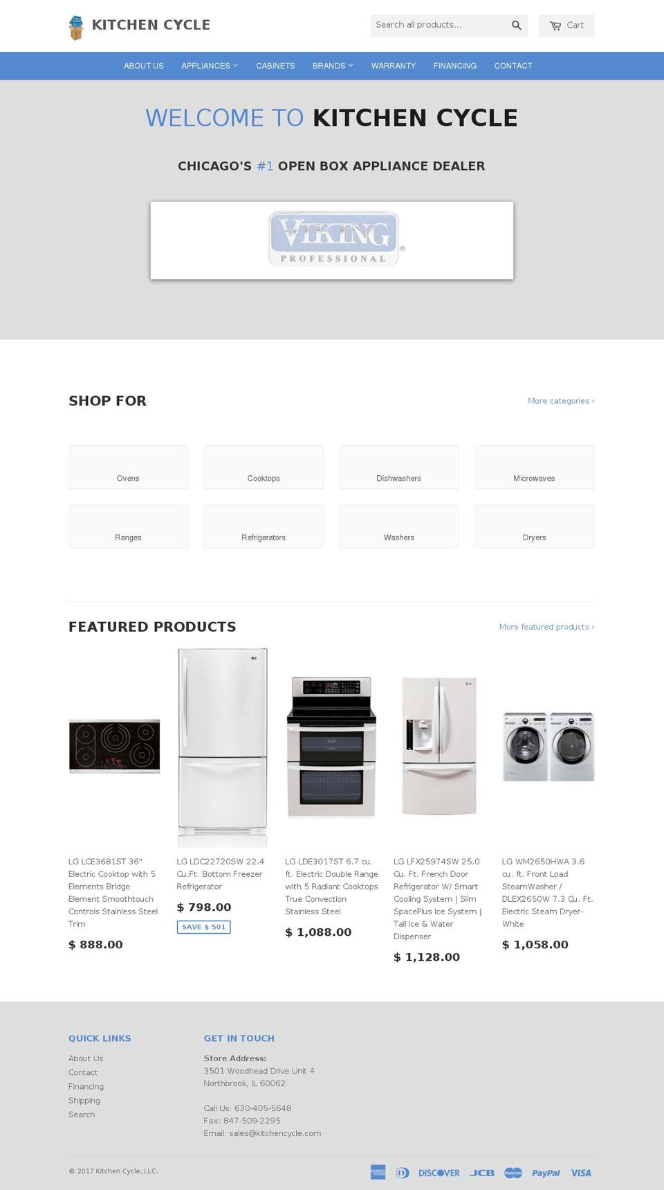 kitchencycle.com shopify website screenshot