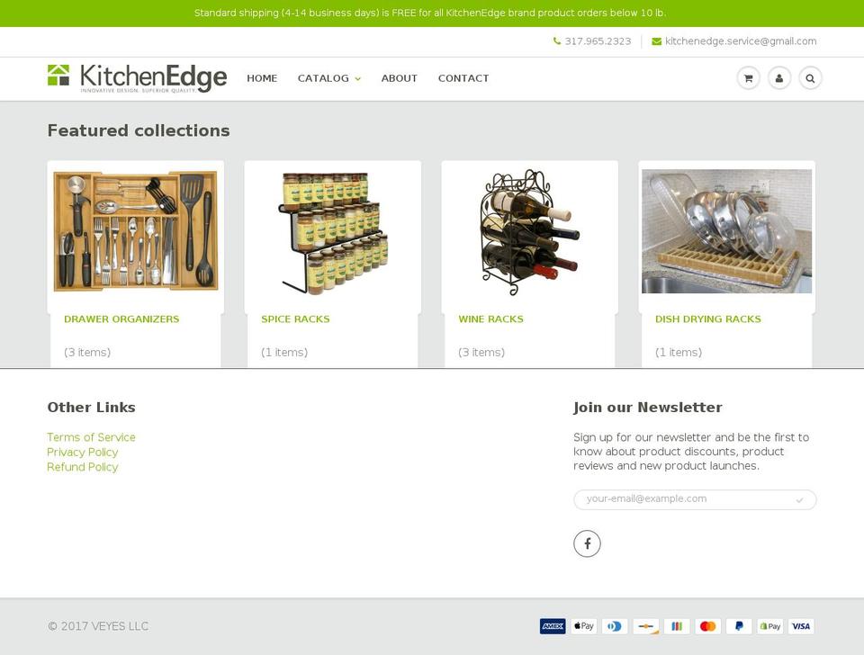 kitchenedge.com shopify website screenshot