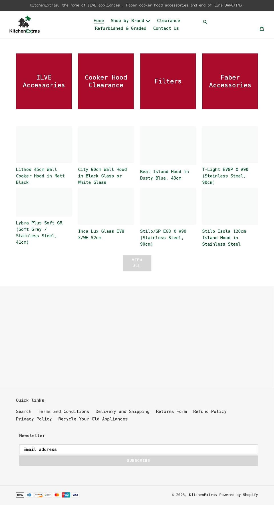 kitchenextras.co.uk shopify website screenshot