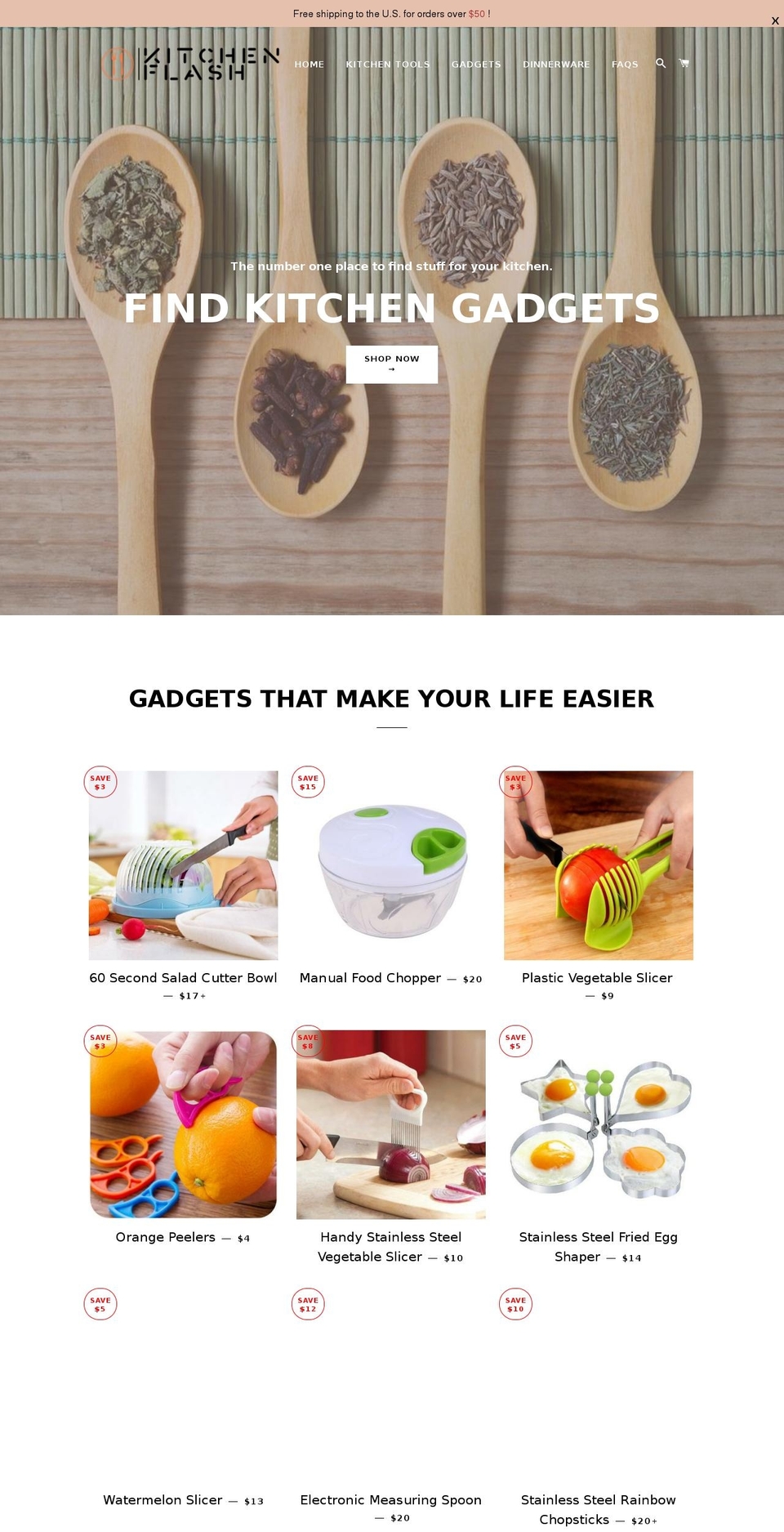 kitchenflash.com — Shopify storefront screenshot