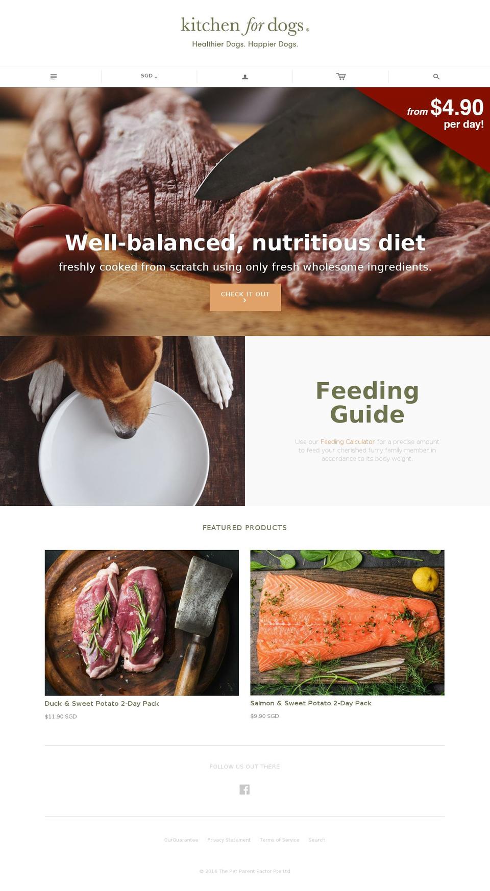 kitchenfordogs.com shopify website screenshot
