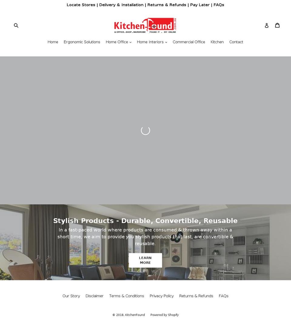 kitchenfound.com.au shopify website screenshot