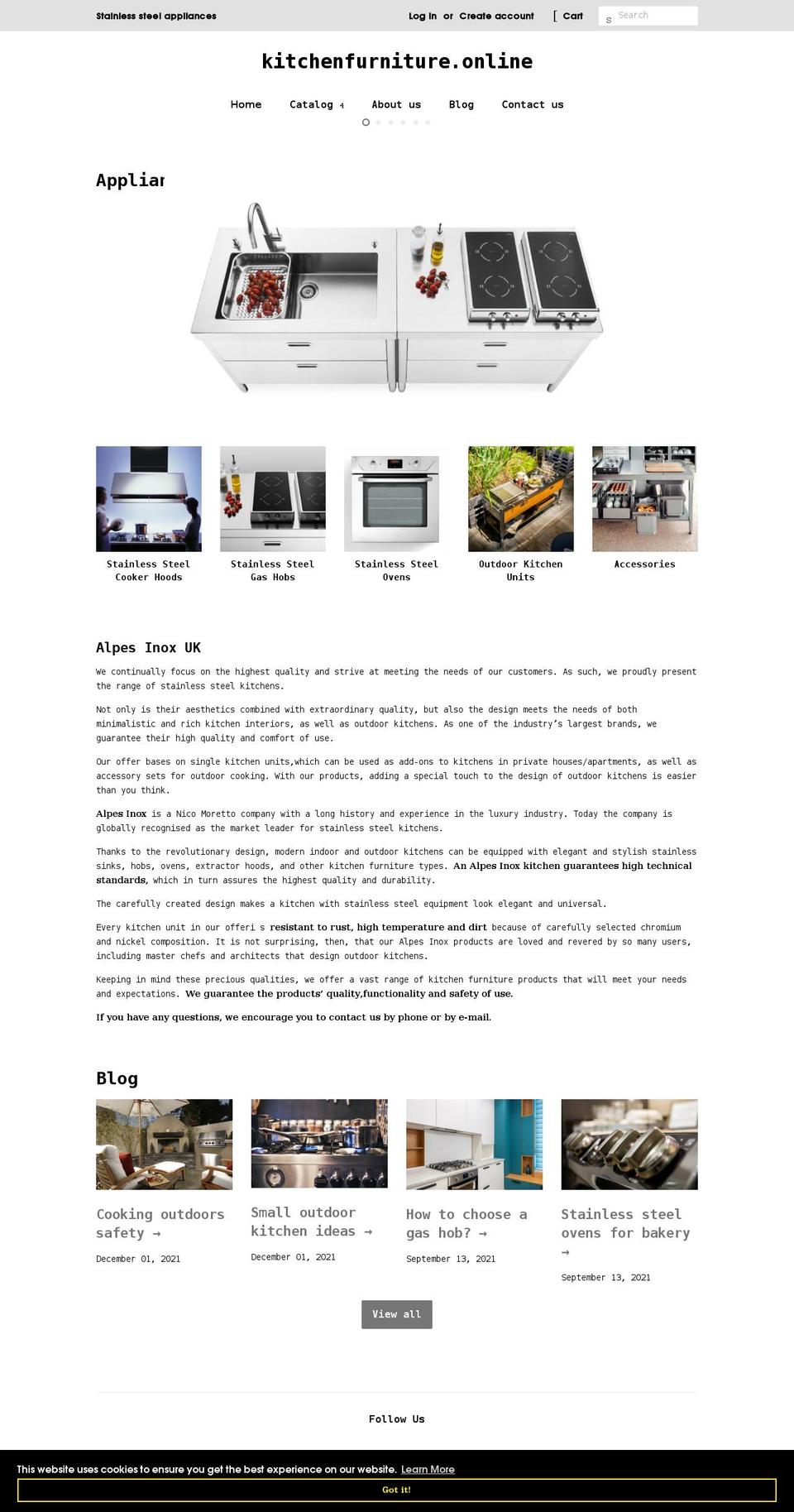 kitchenfurniture.online shopify website screenshot