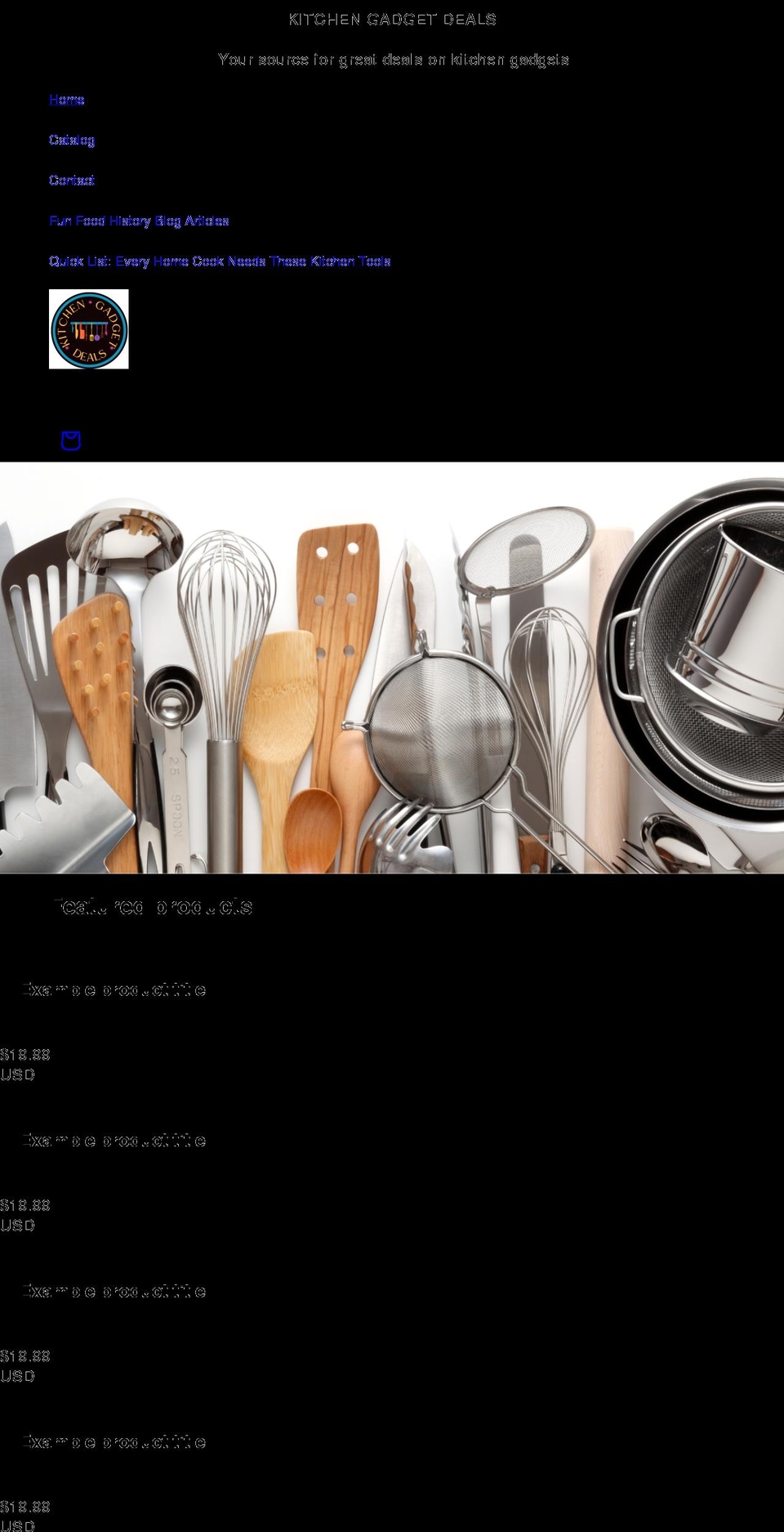 kitchengadgetdeals.com shopify website screenshot