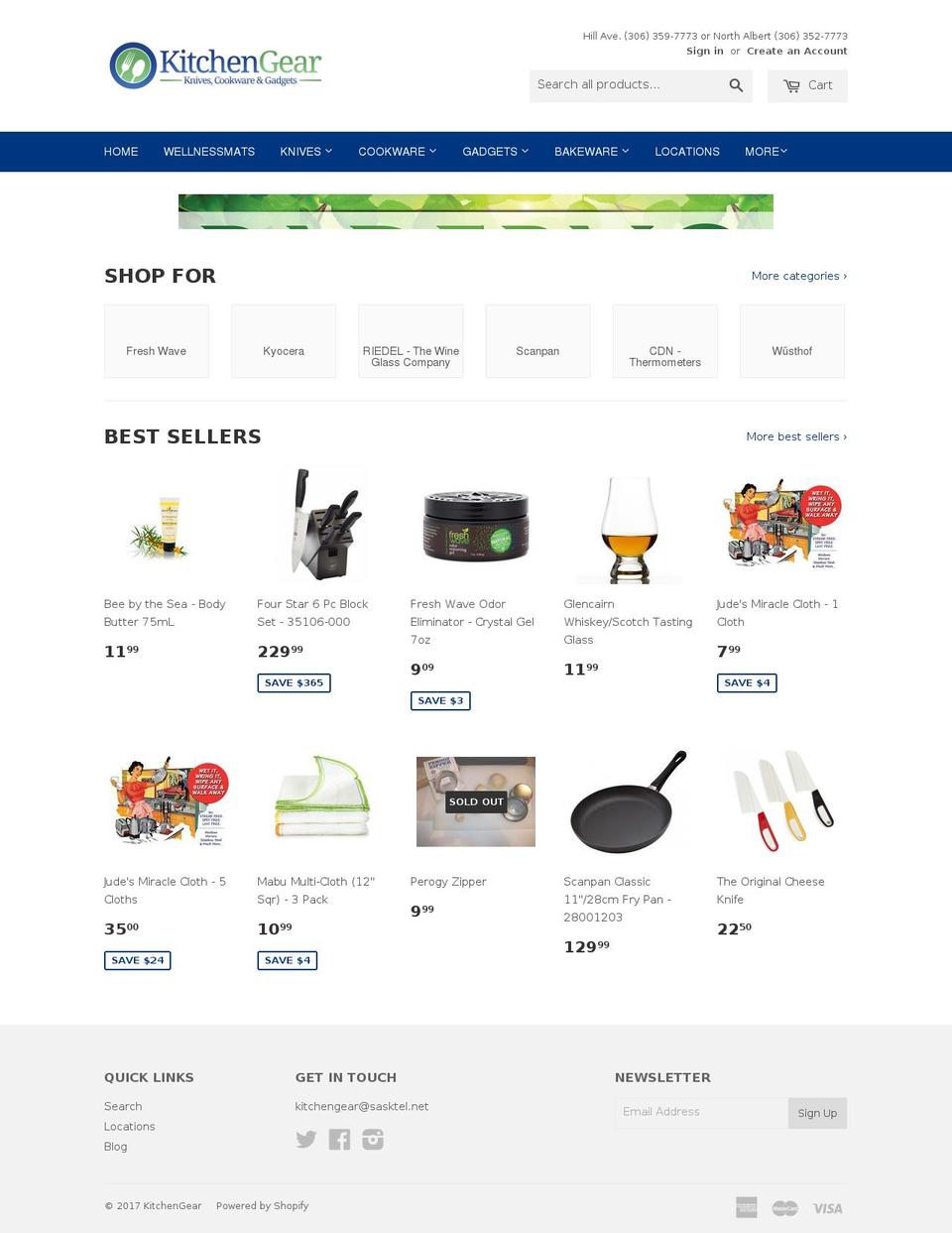 kitchengear.ca shopify website screenshot